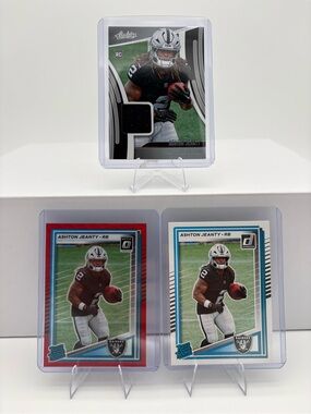 Donruss 2025 Ashton Jeanty Las Vegas Raiders Rated Rookies /Patch Rookie 3 Cards